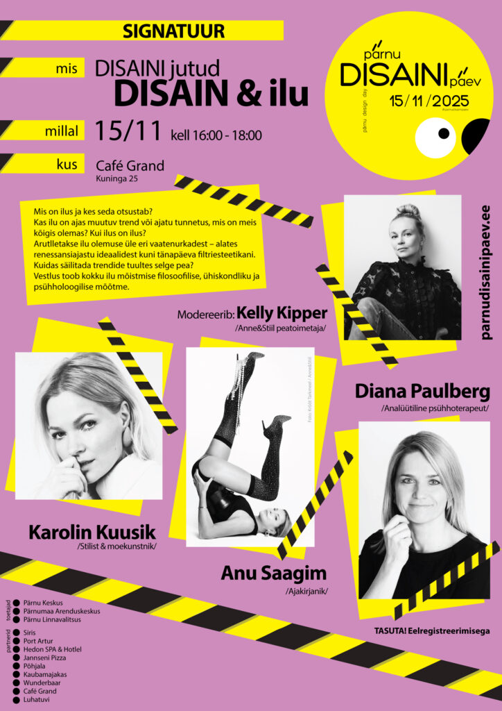 pärnu disaini päev signatuurüritus 15. novembril kell 16-18 Cafe Grand Pärnu